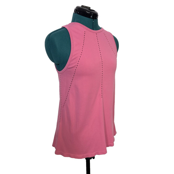 ATHLETA Foothill Split Back Tank Top XS Pink Workout Sleeveless High Neck - Picture 2 of 6